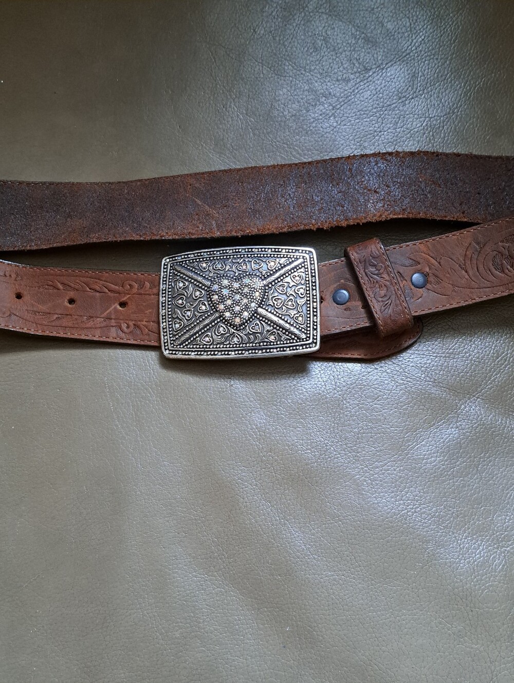 Tony Lama Belt With Heart Buckle